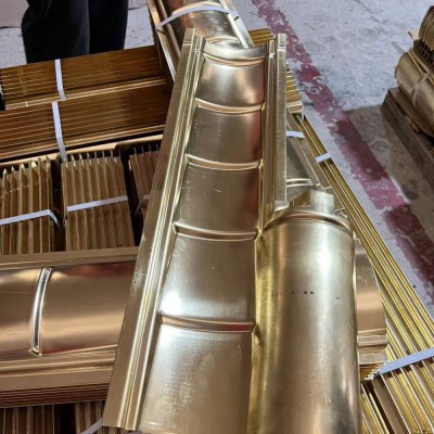 南古仿古銅瓦片古建筑寺廟景區(qū)涼亭頂瓦鋁合金瓦金屬筒瓦板瓦定制
