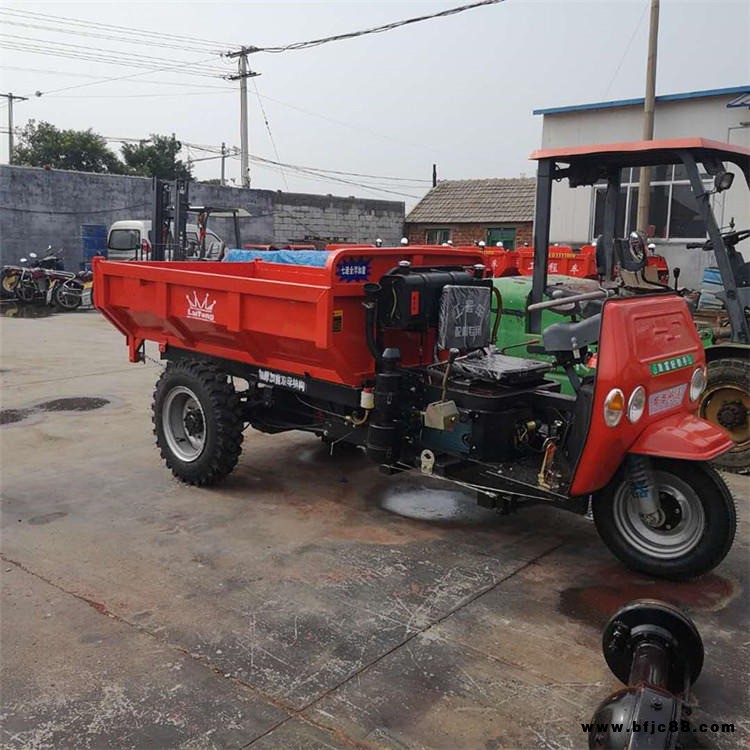 農用反向盤式三輪車 石料廢渣柴油高低速農用車2T載重翻斗車 田農 出廠