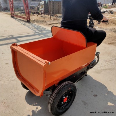 晨德 電動翻斗車 工程拉混凝土砂漿灰斗車 進電梯用三開門小騎兵
