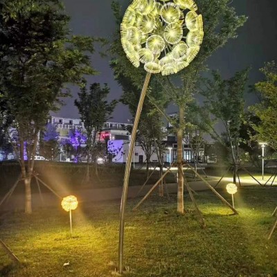 戶外草坪蒲公英景觀燈戶外大型蒲公英造型燈銘星廠家位于國際燈飾生產(chǎn)基地橫欄鎮(zhèn)源頭生產(chǎn)工廠
