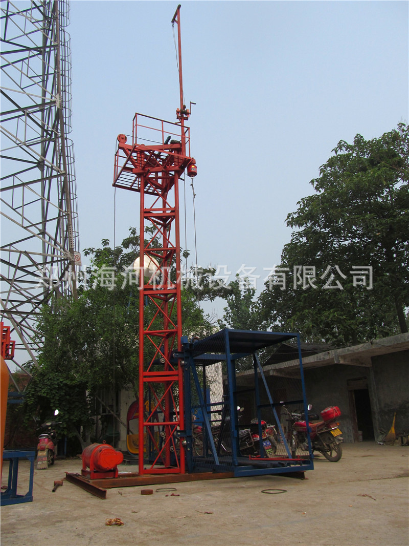 一柱一梯/一柱兩梯工地貨物升降機 蓋房專用物料提升機貨梯全國用示例圖10