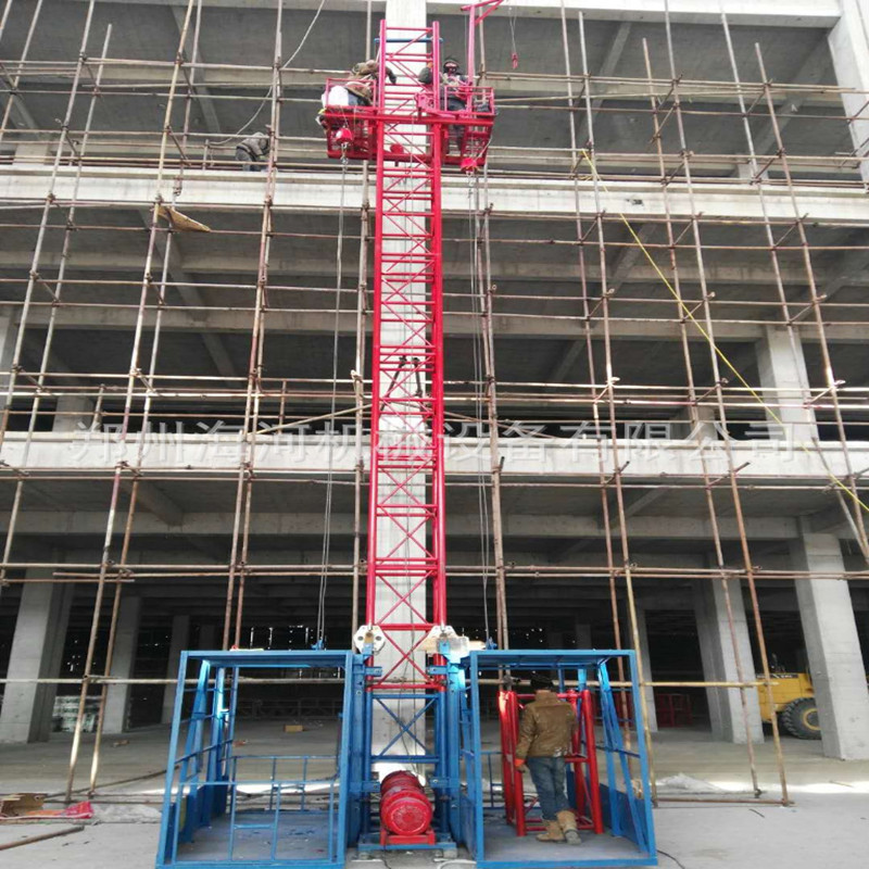 一柱一梯/一柱兩梯工地貨物升降機 蓋房專用物料提升機貨梯全國用示例圖13