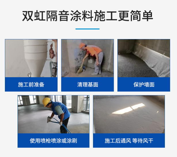 雙虹隔音涂料 防火隔音性能好，不空鼓開裂 一次涂刷，工期快 無需養護示例圖5