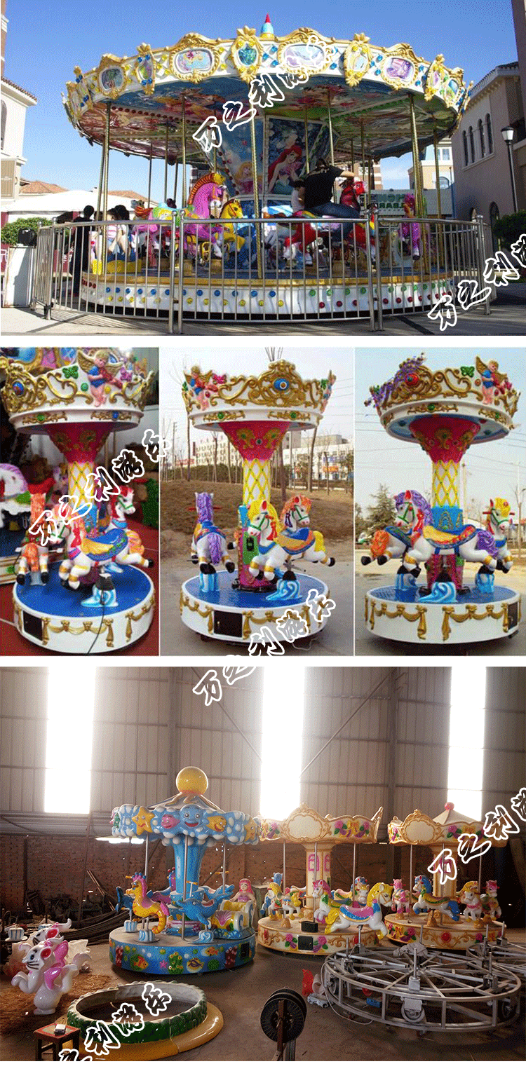 玻璃鋼馬豪華旋轉木馬簡易轉馬配件游樂廣場設備婚慶典禮玻璃鋼馬示例圖5