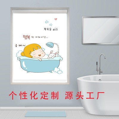定 制LOGO廣告卷簾窗簾l降卷式衛(wèi)浴辦公室公司全遮光遮陽簾